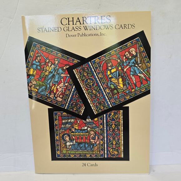 Dover Publications Chartres (24) and Le Mans(22) Stained Glass Windows Postcards - Picture 2 of 11